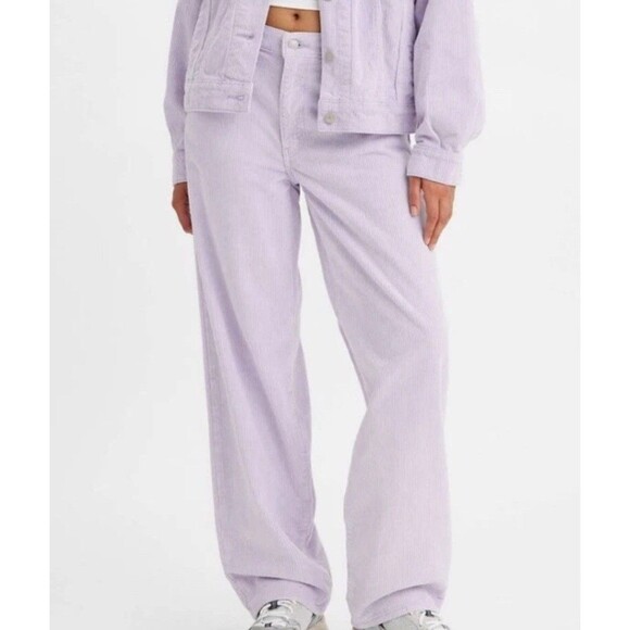 Levi's Pants - Levis Corduroy Baggy Dad Pants Womens 34 Lilac Purple Jeans Relaxed Y2K Retro